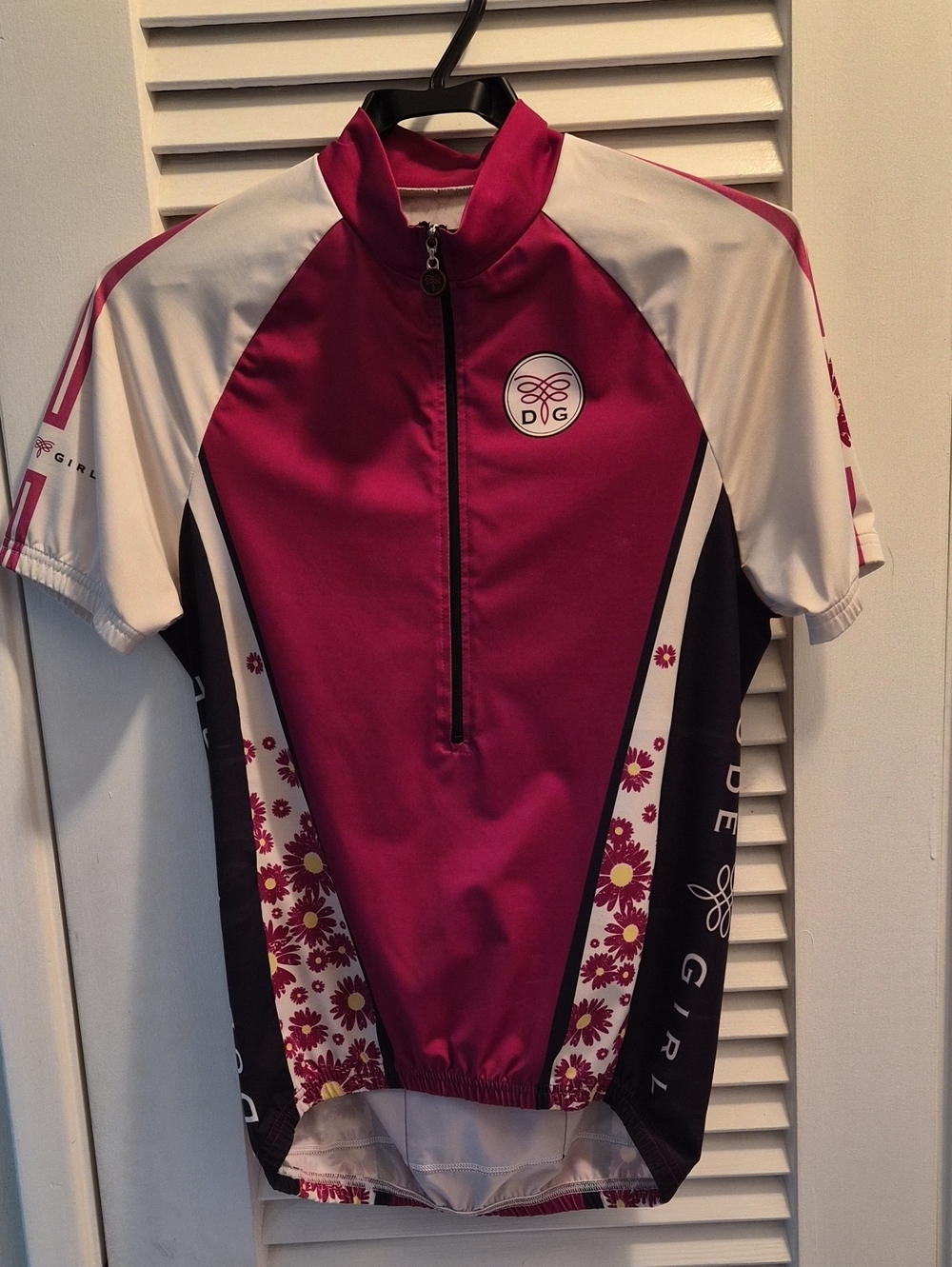 D&G Magenta and White Women's Cycling Jersey